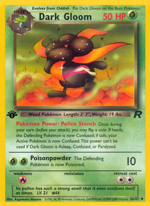 2000 Team Rocket Dark Gloom Uncommon #36/82 Uncommon card image