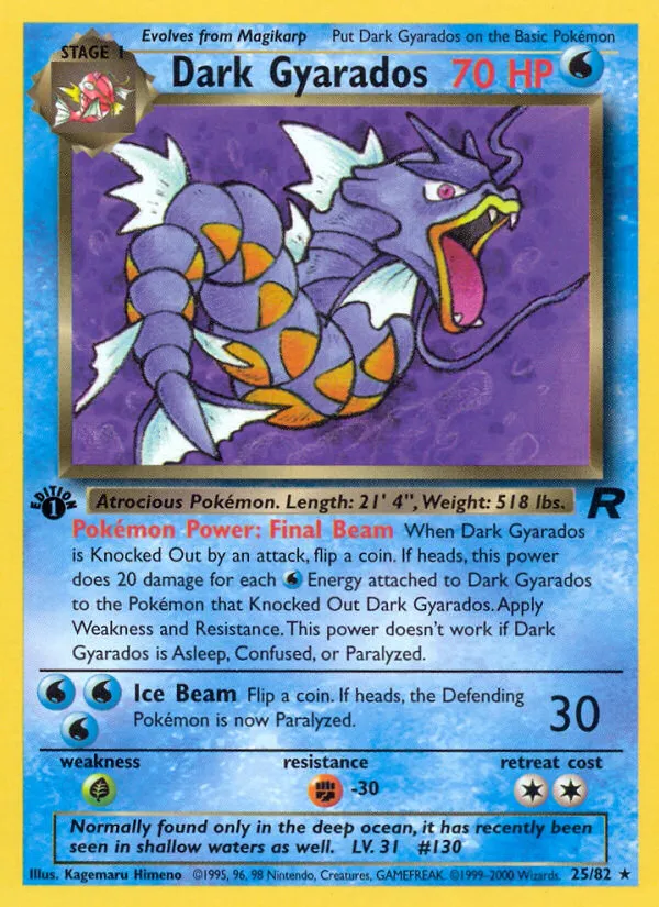 2000 Team Rocket Dark Gyarados #25/82 Rare card image