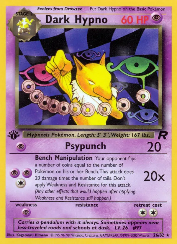 2000 Team Rocket Dark Hypno #26/82 Rare card image