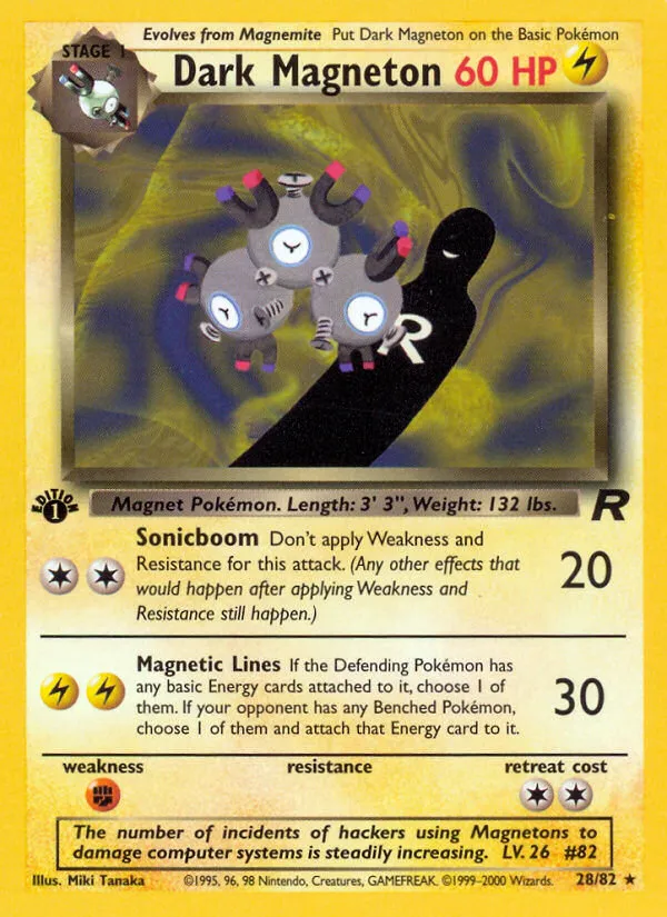 2000 Team Rocket Dark Magneton #28/82 Rare card image