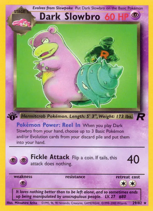 2000 Team Rocket Dark Slowbro #29/82 Rare card image