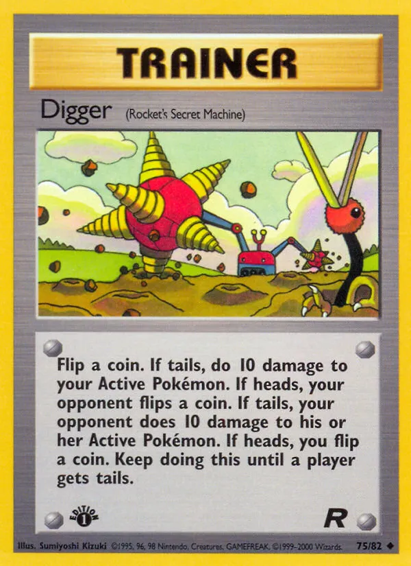 2000 Team Rocket Digger Uncommon #75/82 Uncommon card image