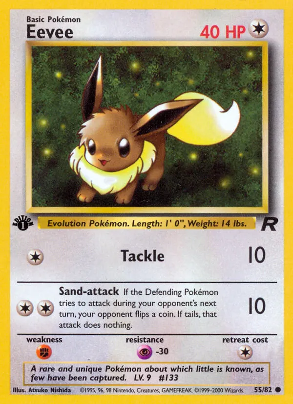 2000 Team Rocket Eevee Common #55/82 Common card image