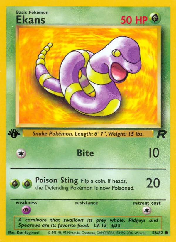 2000 Team Rocket Ekans Common #56/82 Common card image