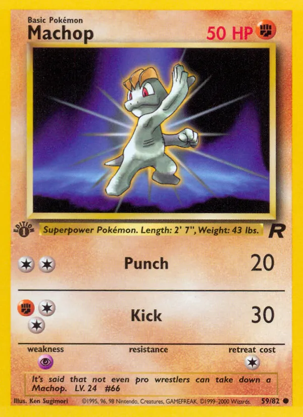 2000 Team Rocket Machop Common #59/82 Common card image