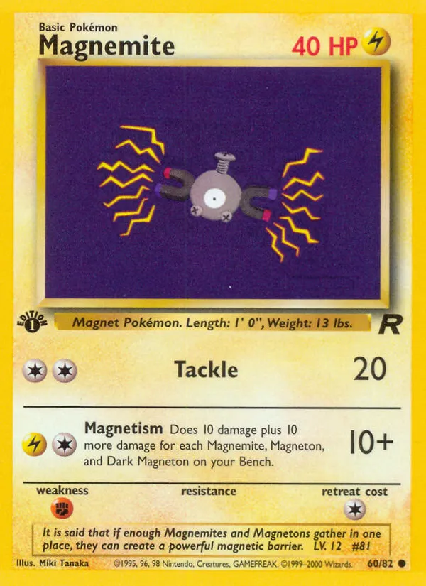 2000 Team Rocket Magnemite Common #60/82 Common card image