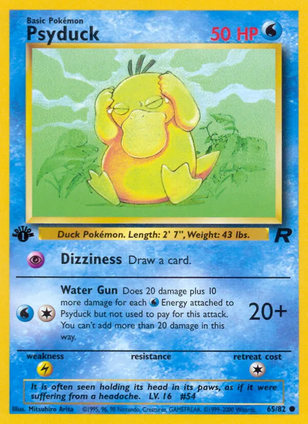 2000 Team Rocket Psyduck Common #65/82 Common card image