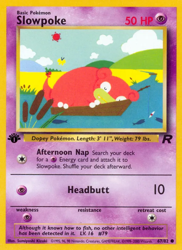 2000 Team Rocket Slowpoke Common #67/82 Common card image