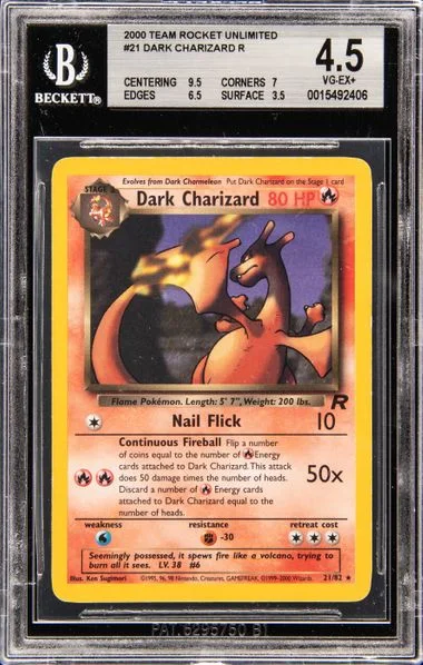 2000 Team Rocket Unlimited Dark Charizard #21 card image