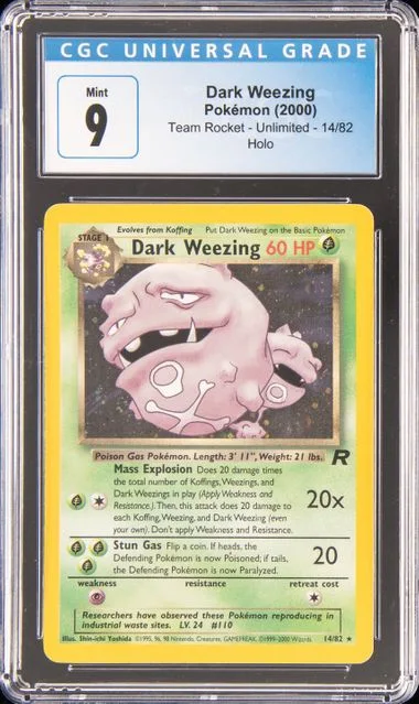 2000 Team Rocket Unlimited Holofoil Dark Weezing #14 card image