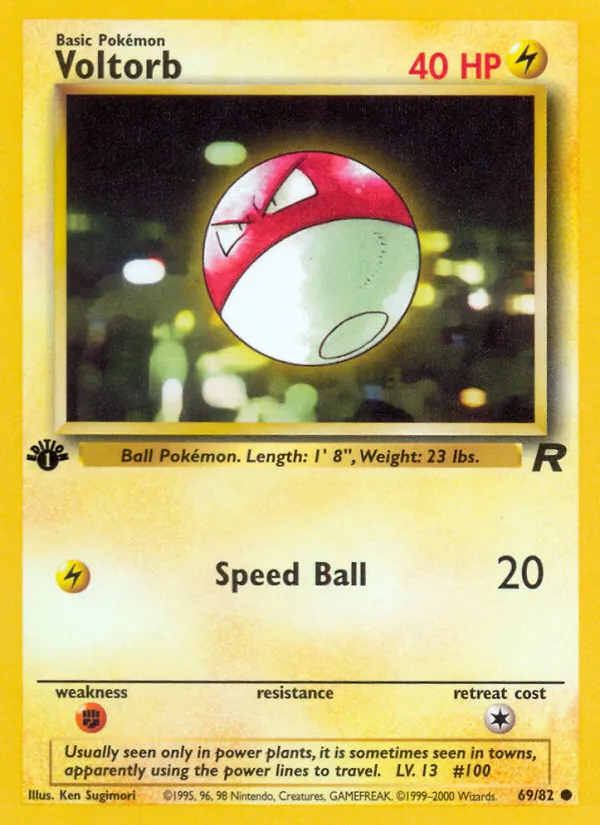 2000 Team Rocket Voltorb Common #69/82 Common card image