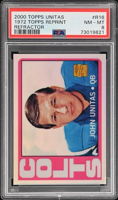 2000 Topps 1972 Topps Reprint Unitas Reprint Refractor #R16 card image