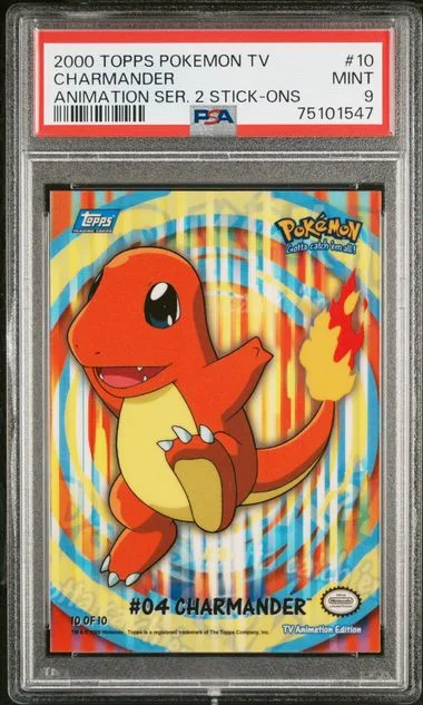 2000 Topps Charmander Pokemon TV Animation Series 2 Stick-Ons #10 card image