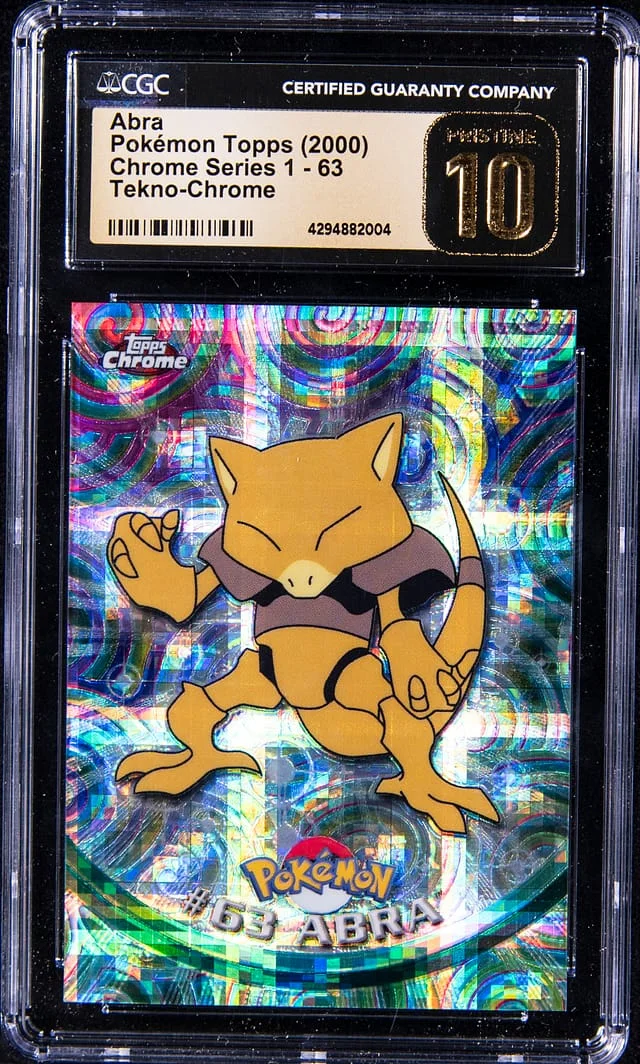 2000 Topps Chrome Abra Pokemon T.V. Series 1 Tekno #63 card image