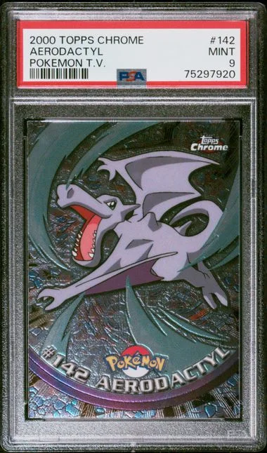 2000 Topps Chrome Aerodactyl Pokemon T.V. #142 card image
