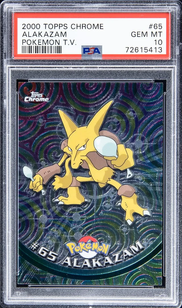 2000 Topps Chrome Alakazam Pokemon T.V. #65 card image