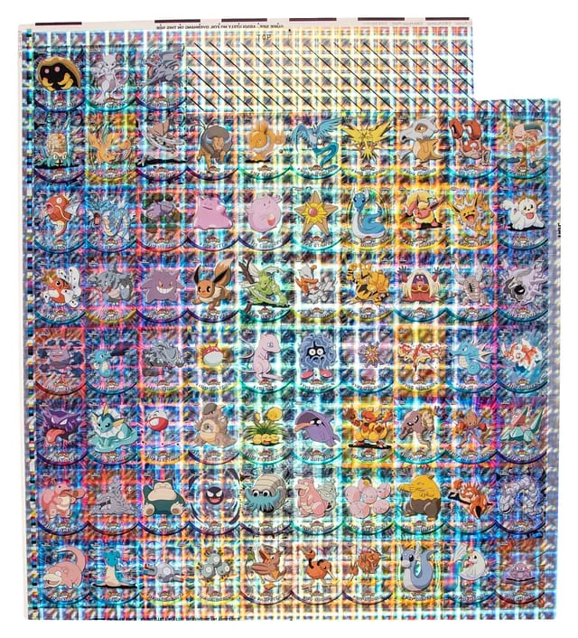 2000 Topps Chrome Atomic Refractor Tekno Chrome Uncut Holographic Foil Sheet Pokemon Series #2 card image