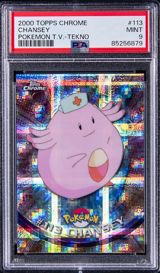 2000 Topps Chrome Chansey Pokemon Series 2 Tekno #113 card image