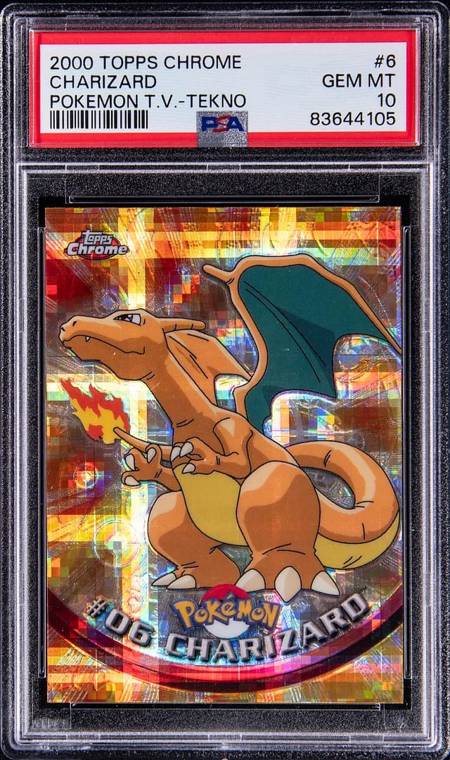 2000 Topps Chrome Charizard Pokemon Sparkle #6 card image