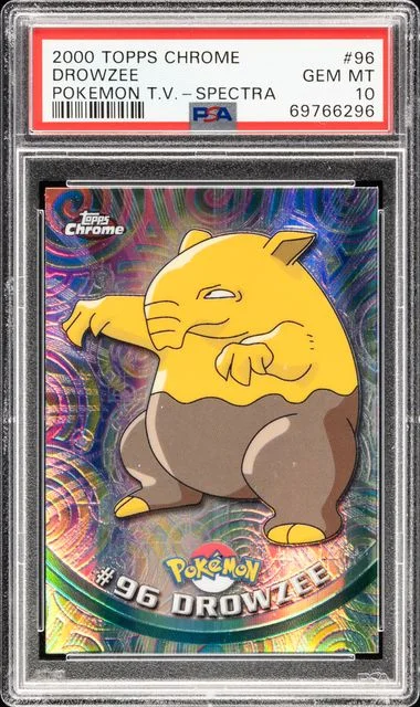 2000 Topps Chrome Drowzee Pokemon T.V. Spectra #96 card image