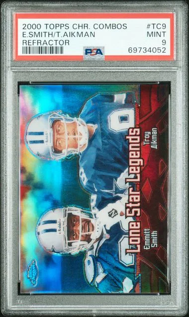 2000 Topps Chrome Emmitt Smith/Troy Aikman Combos Refractor #TC9 card image