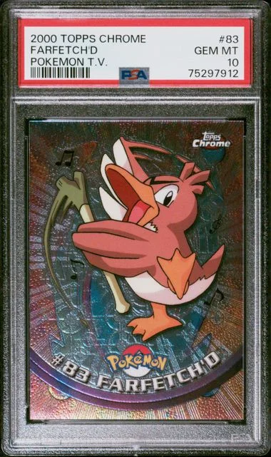 2000 Topps Chrome Farfetch'd Pokemon TV #83 card image