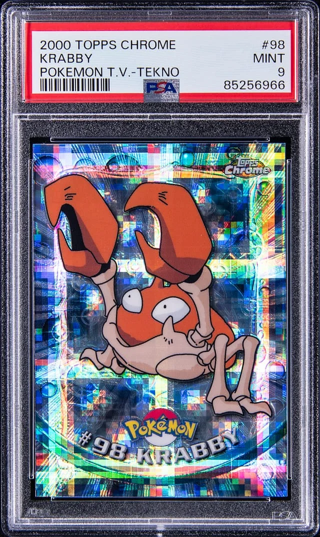 2000 Topps Chrome Krabby Pokemon T.V. Series 2 Tekno #98 card image