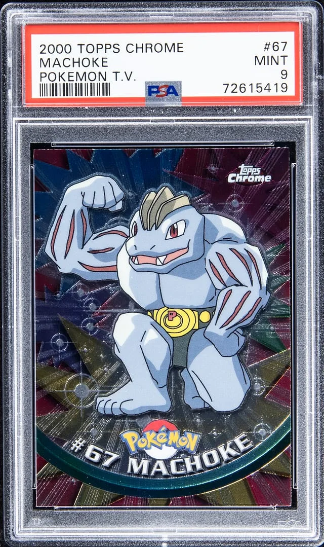 2000 Topps Chrome Machoke Pokemon T.V. Spectra #67 card image
