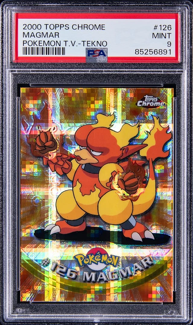 2000 Topps Chrome Magmar Pokemon T.V. Series 2 Tekno #126 card image
