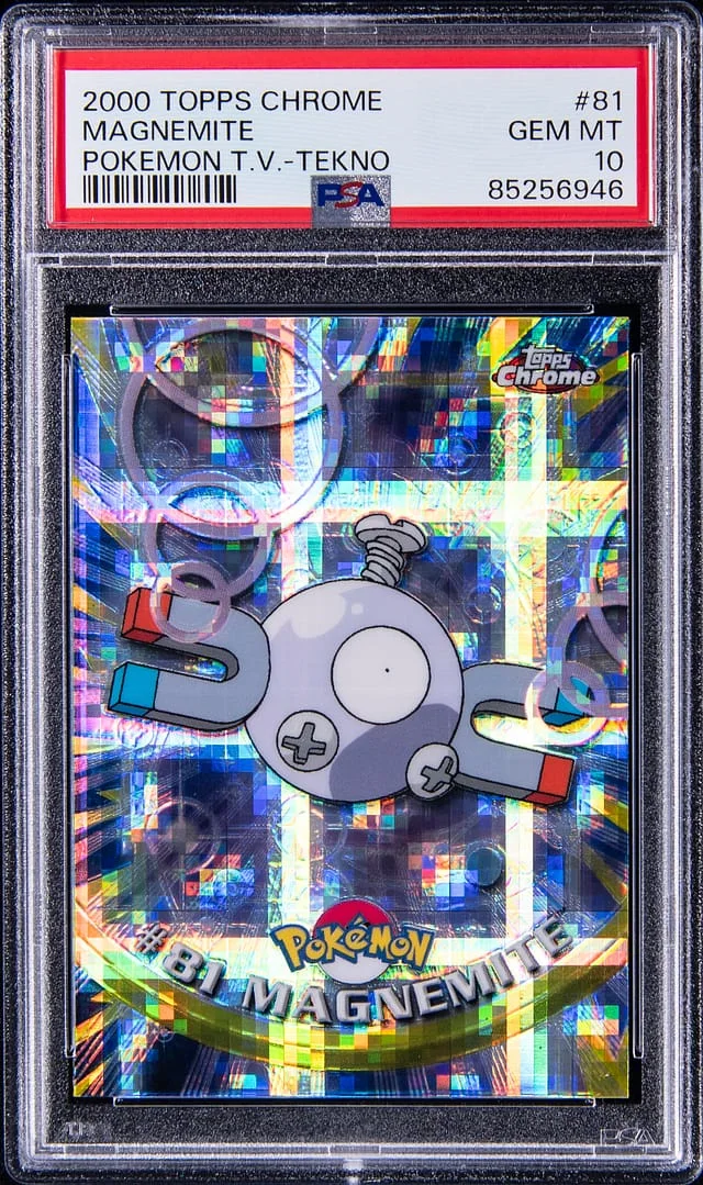 2000 Topps Chrome Magnemite Pokemon T.V. Series 2 Tekno #81 card image