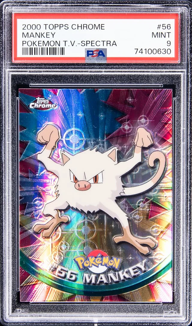 2000 Topps Chrome Mankey Pokemon T.V. Spectra #56 card image