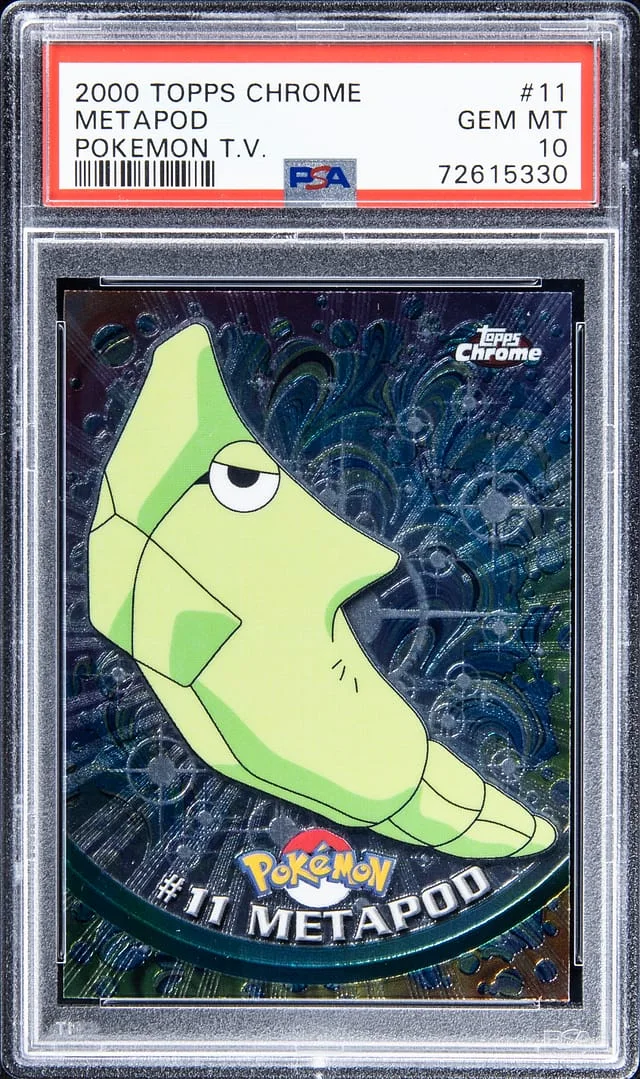 2000 Topps Chrome Metapod Pokemon T.V. Sparkle #11 card image