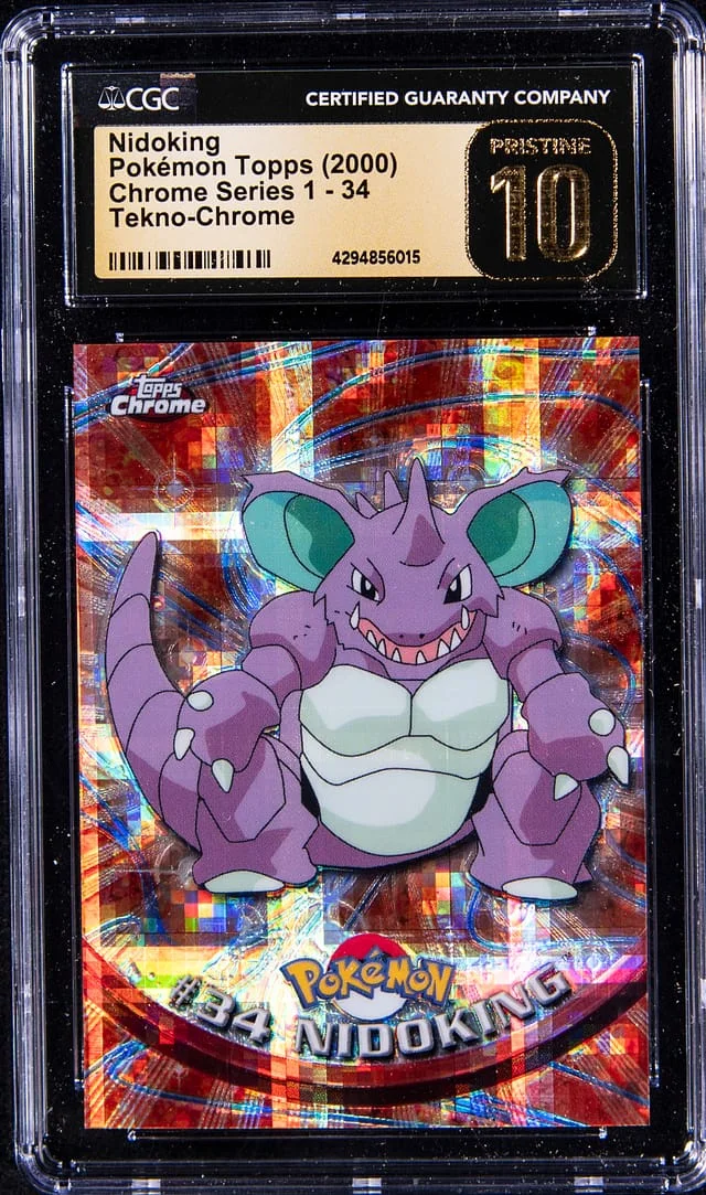 2000 Topps Chrome Nidoking Pokemon T.V. Sparkle #34 card image