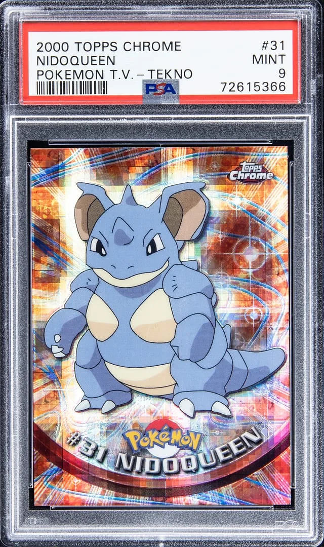2000 Topps Chrome Nidoqueen Pokemon T.V. Tekno #31 card image