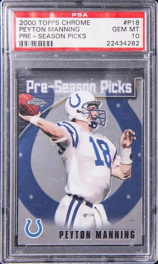 2000 Topps Chrome Peyton Manning Pre-Season Picks #P18 card image