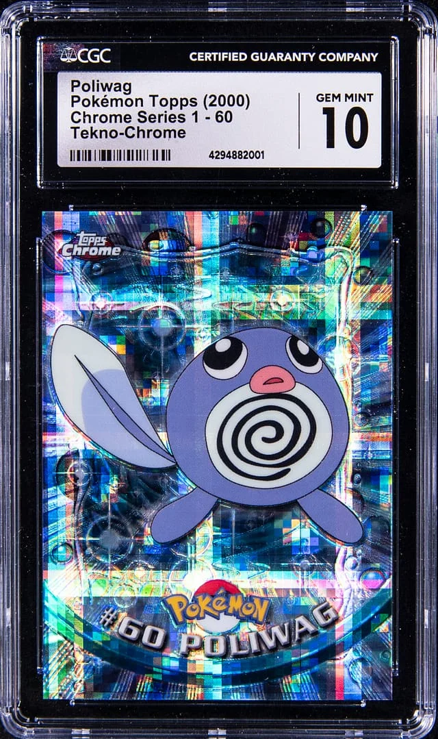 2000 Topps Chrome Poliwag Pokemon Series 1 Tekno-Chrome #60 card image