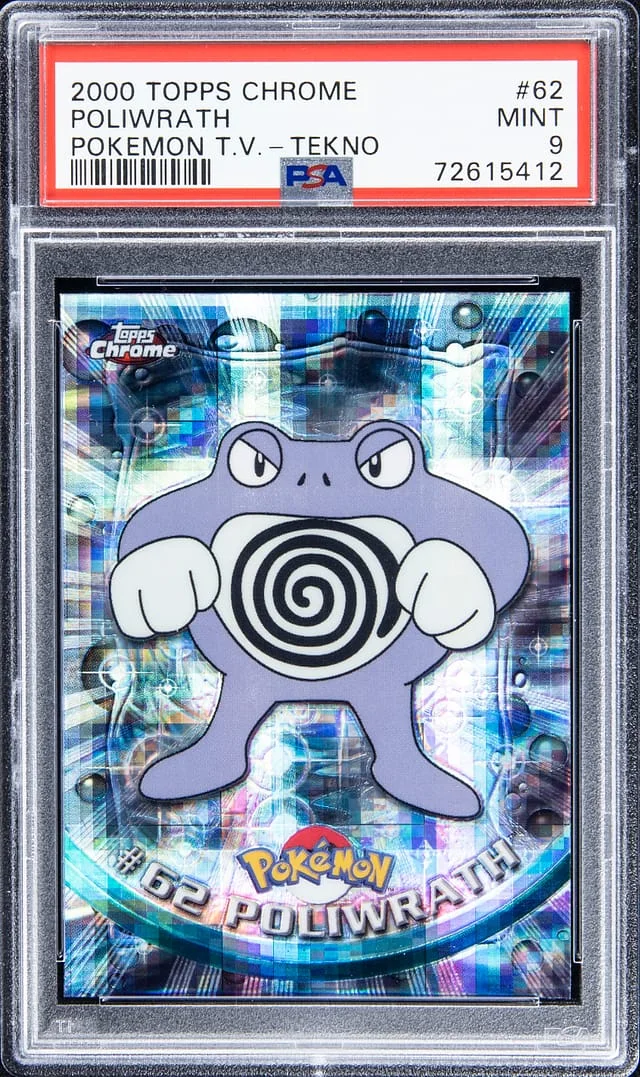 2000 Topps Chrome Poliwrath Pokemon T.V. Tekno #62 card image
