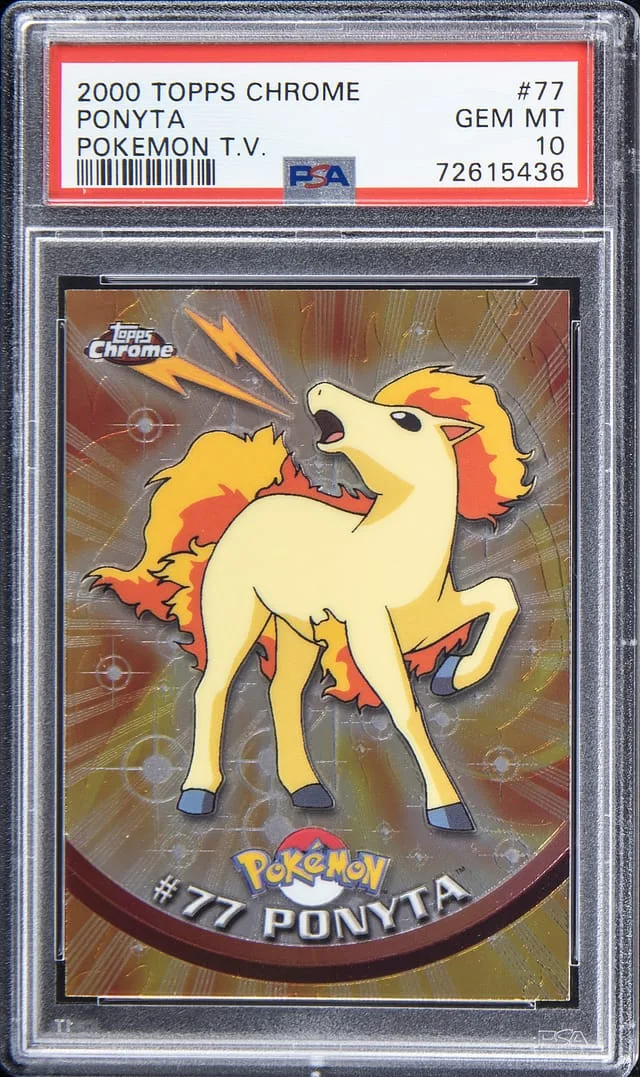 2000 Topps Chrome Ponyta Pokemon T. V. Sparkle #77 card image