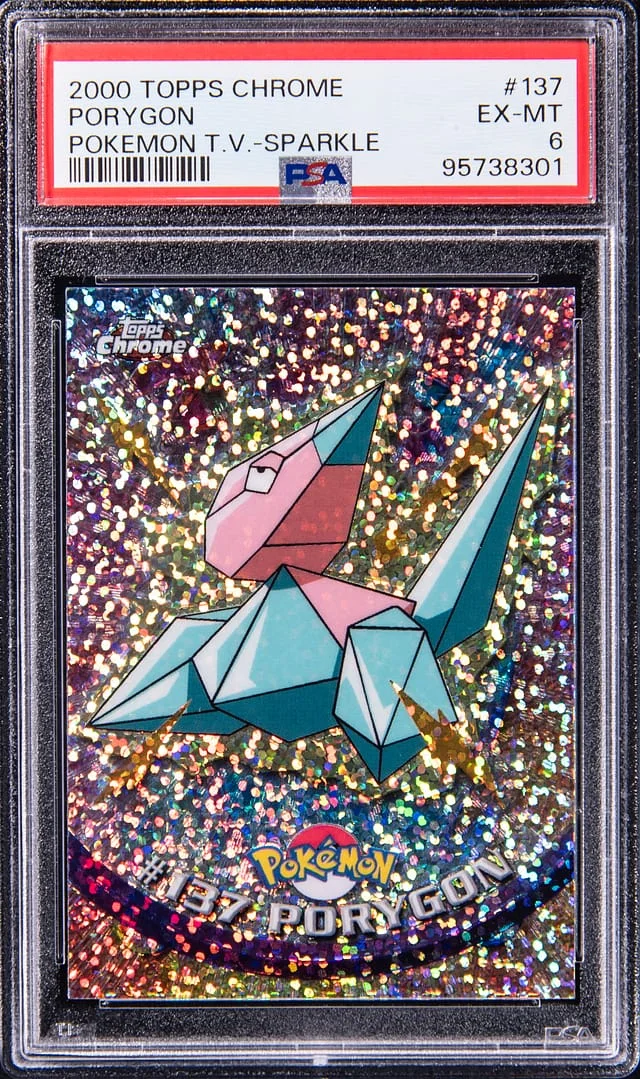 2000 Topps Chrome Porygon Pokemon T.V. Sparkle #137 card image