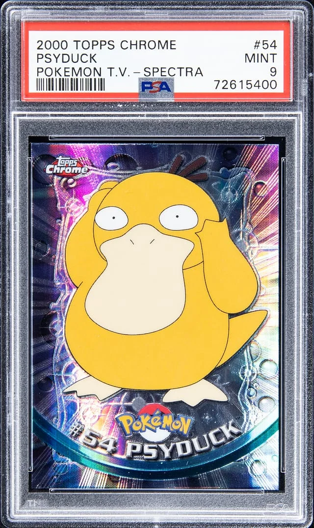 2000 Topps Chrome Psyduck Pokemon T.V. Spectra #54 card image