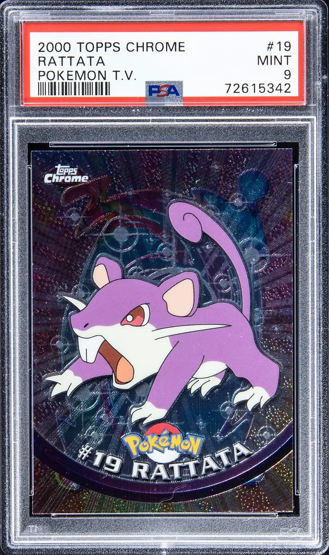 2000 Topps Chrome Rattata Pokemon T.V. #19 card image
