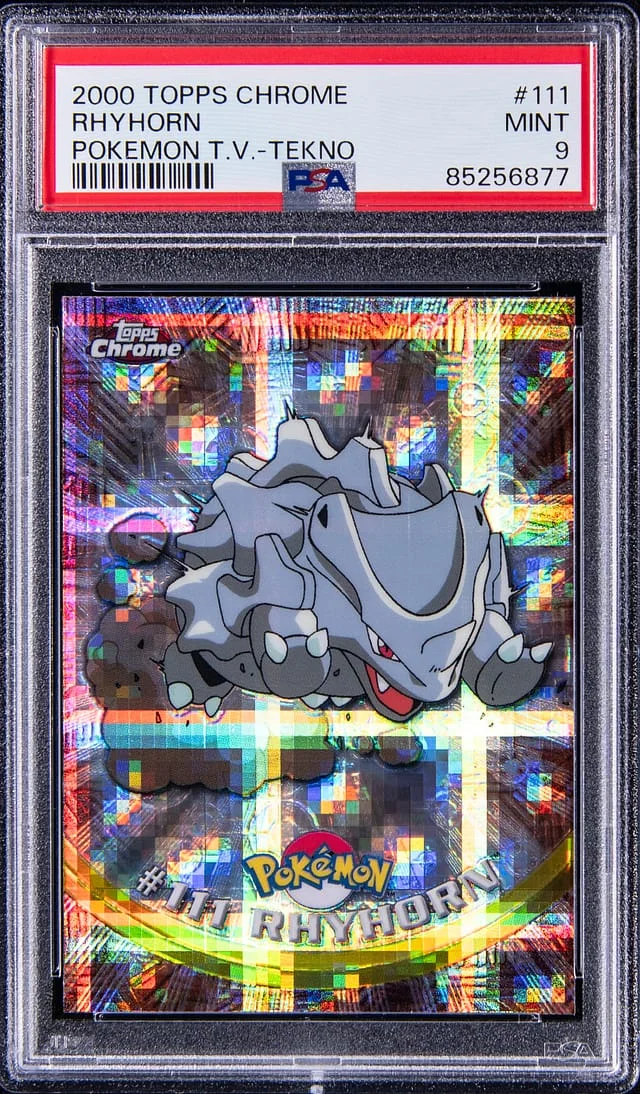 2000 Topps Chrome Rhyhorn Pokemon T.V. Series 2 Tekno #111 card image