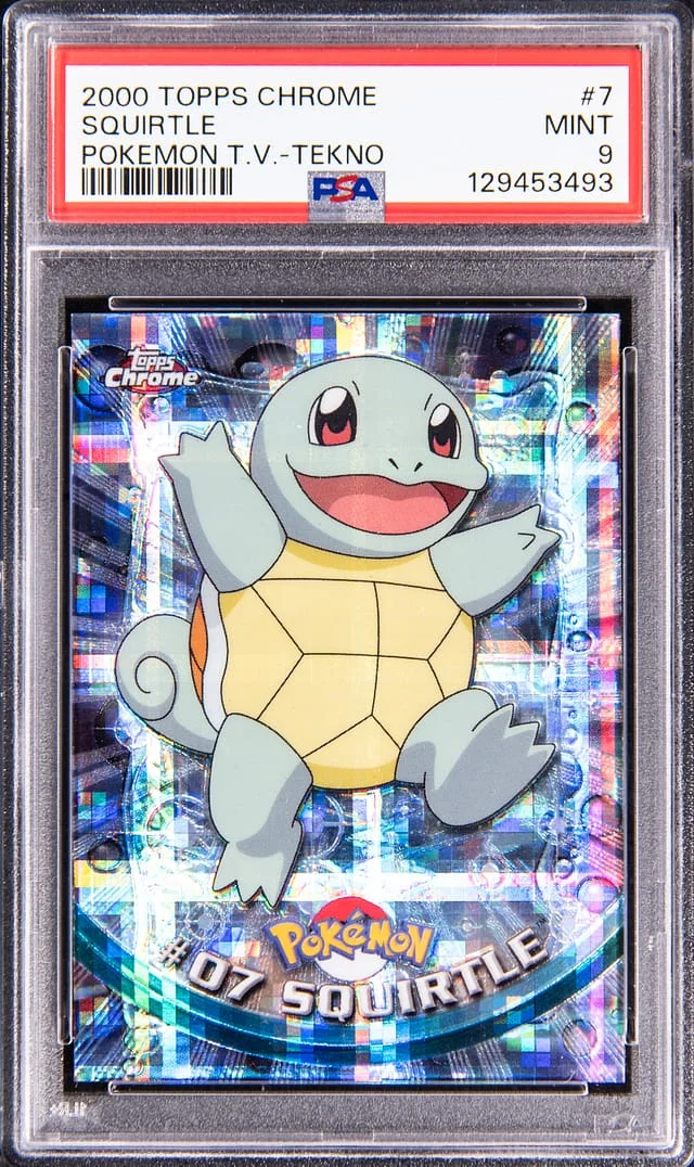 2000 Topps Chrome Squirtle Pokemon T.V. Tekno #7 card image