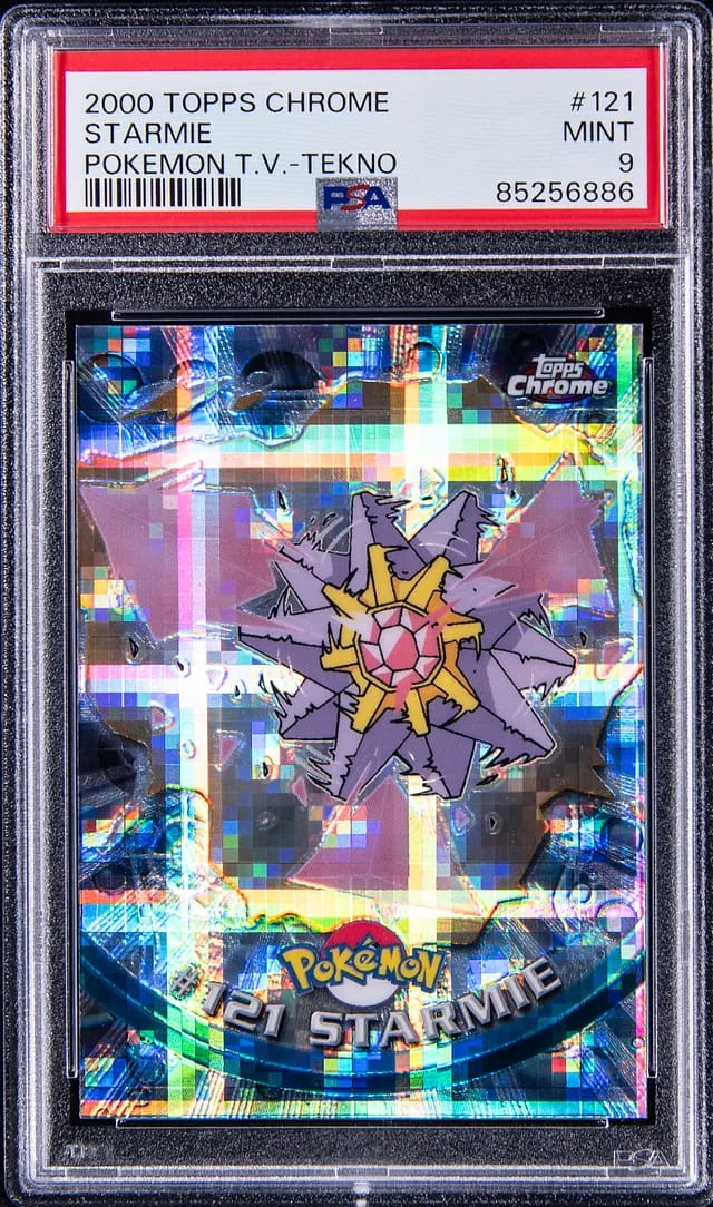 2000 Topps Chrome Starmie Pokemon T.V. Series 2 Tekno #121 card image