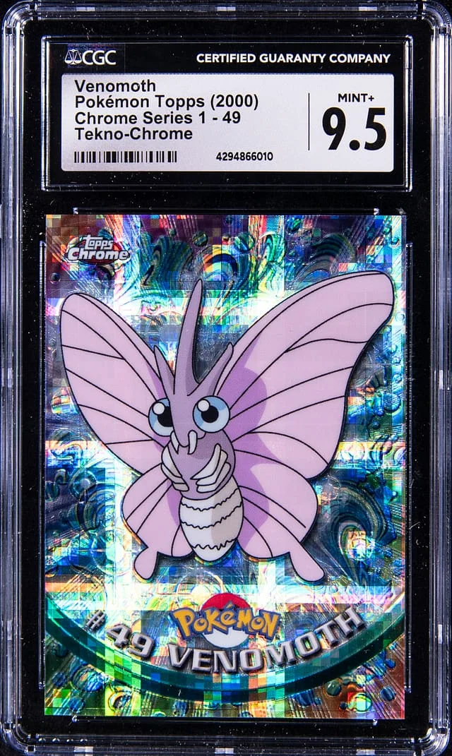 2000 Topps Chrome Venomoth Pokemon T.V. Series 1 Tekno #49 card image