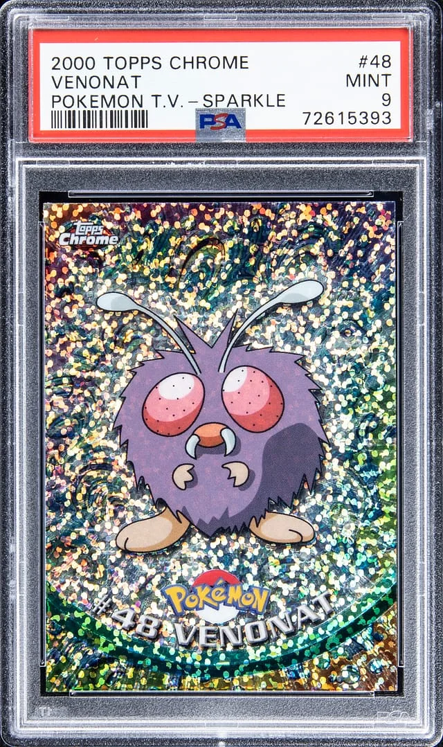 2000 Topps Chrome Venonat Pokemon T.V. Sparkle #48 card image