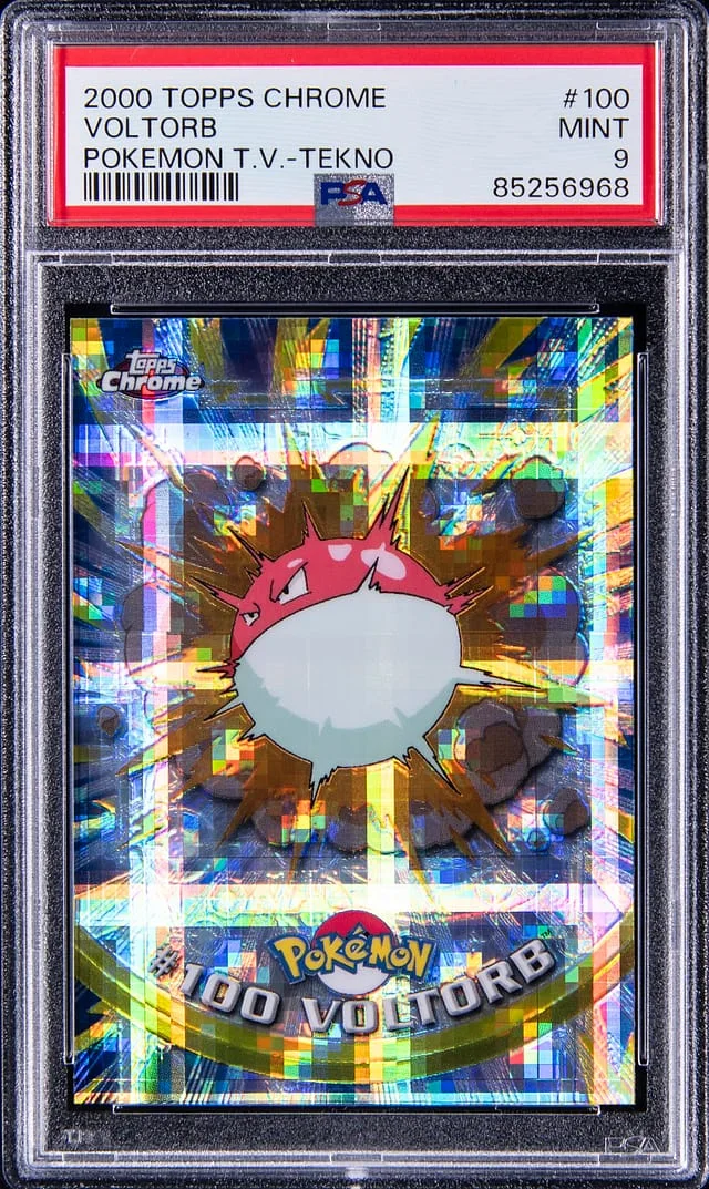 2000 Topps Chrome Voltorb Pokemon T.V. Series 2 Tekno #100 card image
