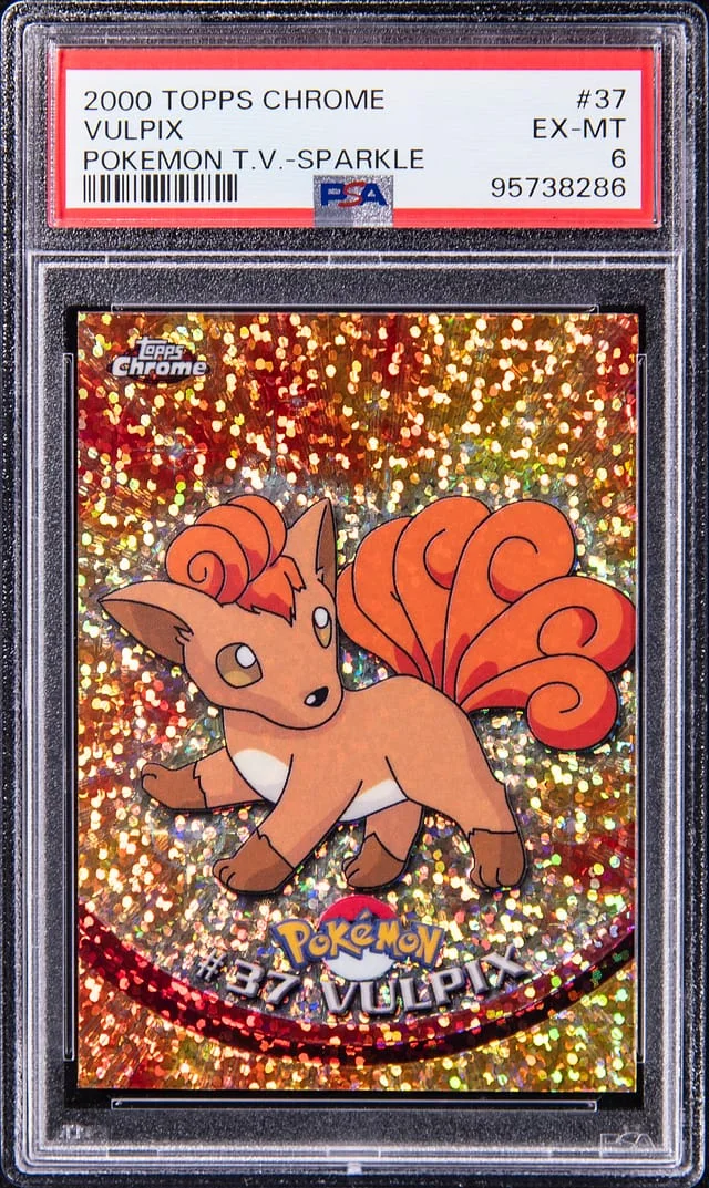 2000 Topps Chrome Vulpix Pokemon T.V. Sparkle #37 card image