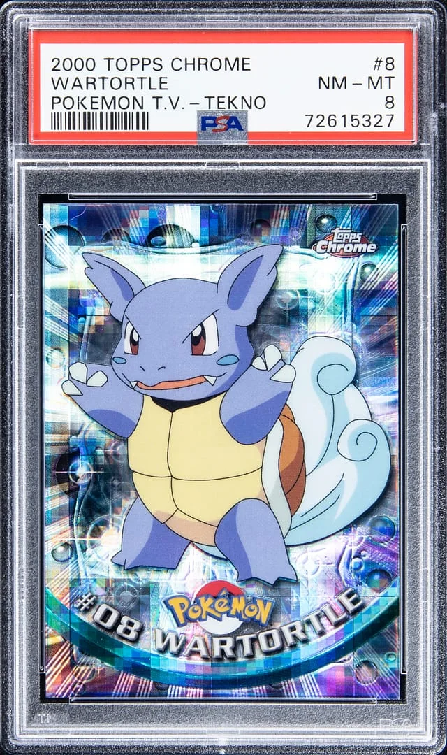 2000 Topps Chrome Wartortle Pokemon T.V. Sparkle #8 card image