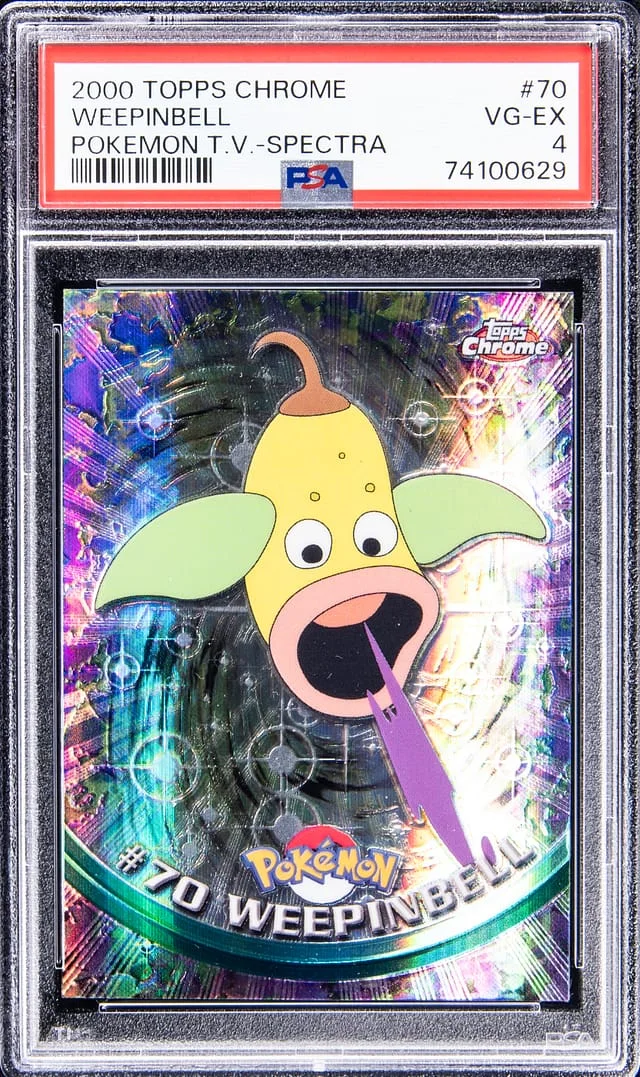 2000 Topps Chrome Weepinbell Pokemon T.V. Spectra #70 card image